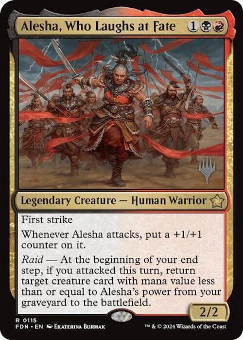 Alesha, Who Laughs at Fate (Promo Pack) [Foundations Promos] | Good Games Cannington
