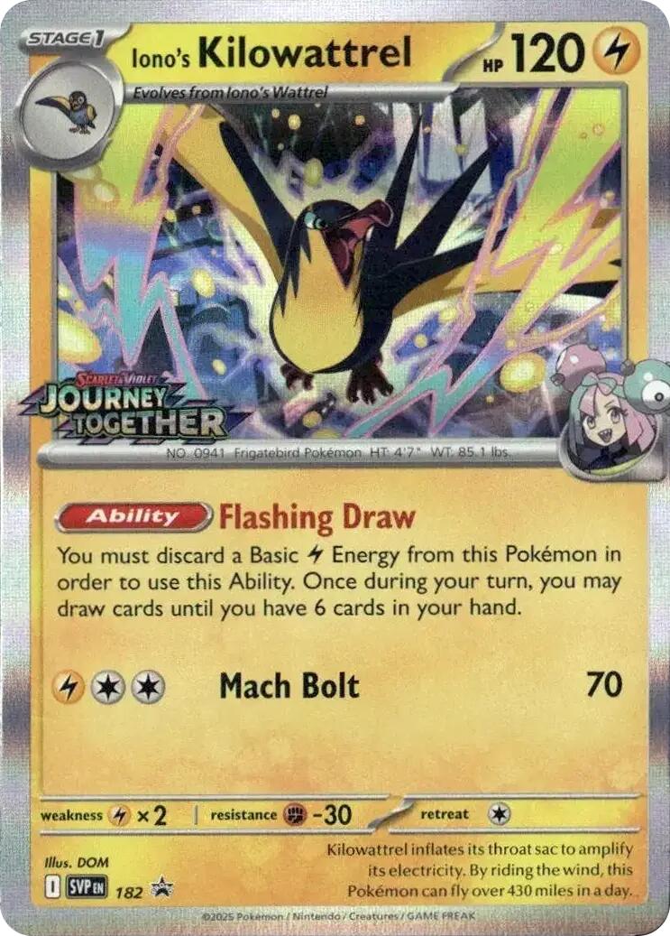 Iono's Kilowattrel (Prerelease) [Scarlet & Violet: Black Star Promos] | Good Games Cannington