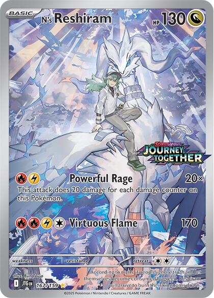 N's Reshiram (167/159) (Journey Together Stamp) [Scarlet & Violet: Journey Together] | Good Games Cannington