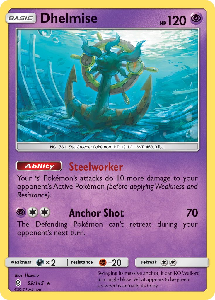 Dhelmise (59/145) (Theme Deck Exclusive) [Sun & Moon: Guardians Rising] | Good Games Cannington
