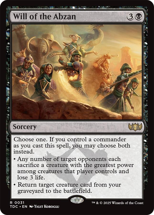 Will of the Abzan [Tarkir: Dragonstorm Commander] | Good Games Cannington