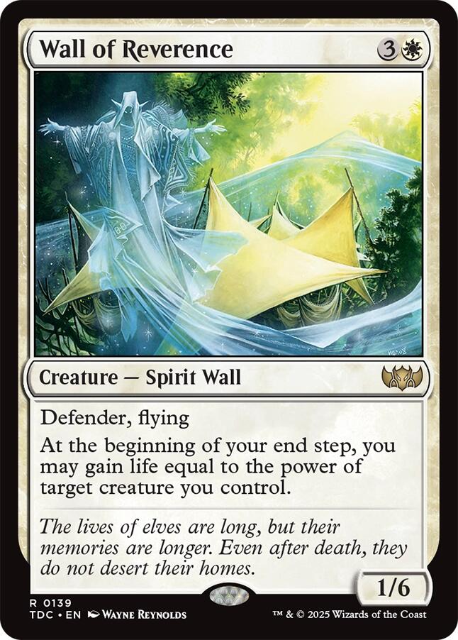 Wall of Reverence [Tarkir: Dragonstorm Commander] | Good Games Cannington