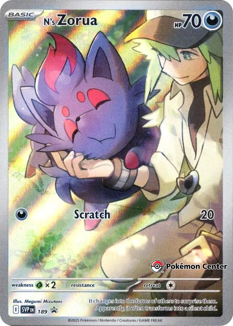 N's Zorua (SVP189) (Pokemon Center Exclusive) [Scarlet & Violet: Black Star Promos] | Good Games Cannington