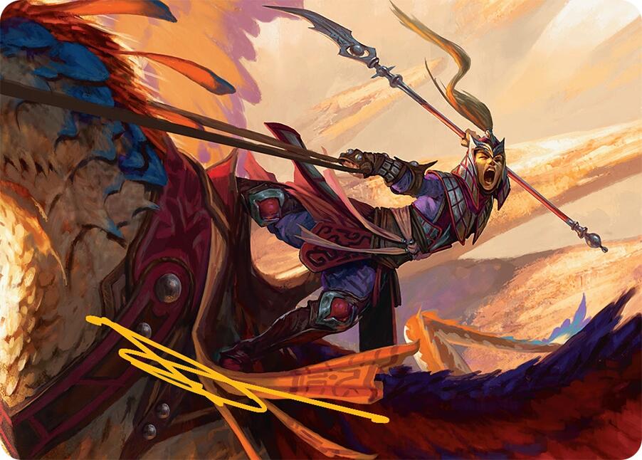 Dragonback Lancer Art Card (3/54) (Gold-Stamped Signature) [Tarkir: Dragonstorm Art Series] | Good Games Cannington