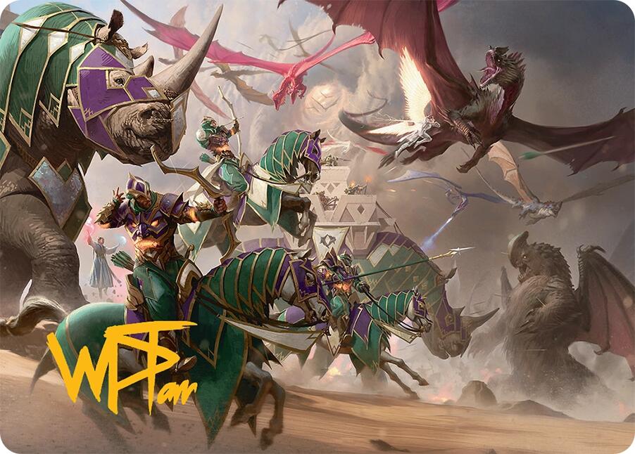 United Battlefront Art Card (5/54) (Gold-Stamped Signature) [Tarkir: Dragonstorm Art Series] | Good Games Cannington