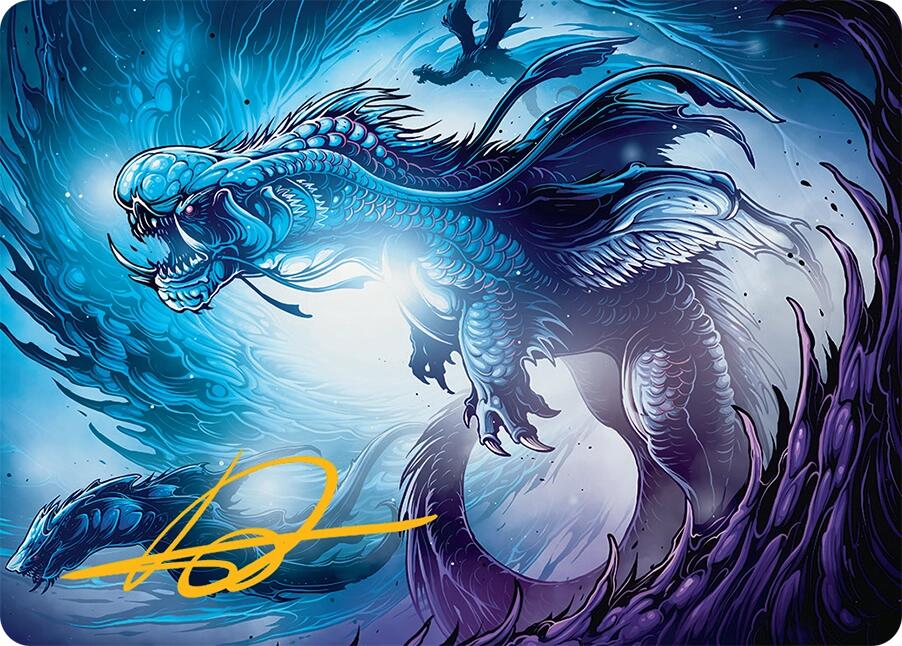 Roiling Dragonstorm Art Card (33/54) (Gold-Stamped Signature) [Tarkir: Dragonstorm Art Series] | Good Games Cannington