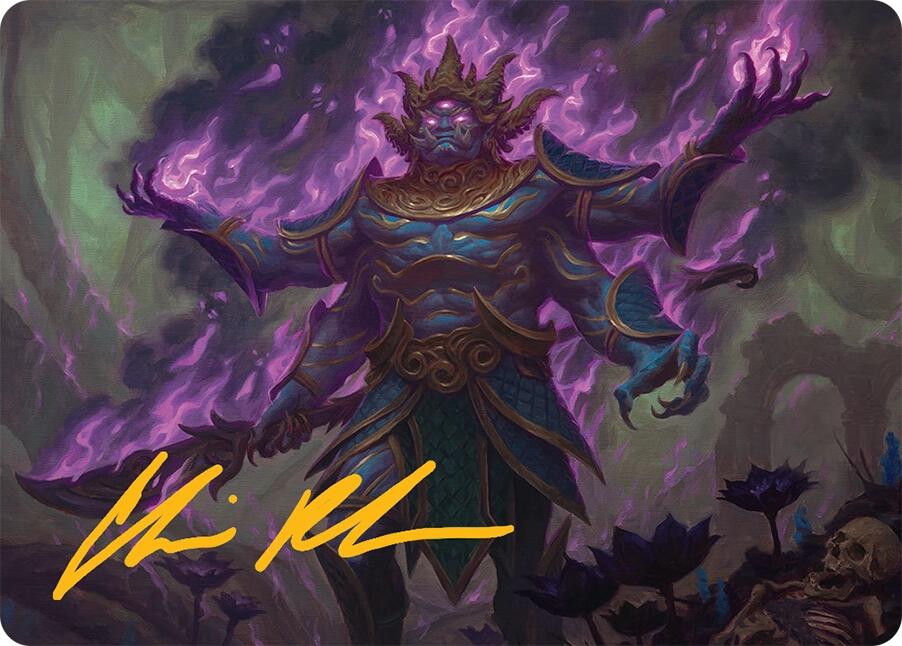 Rot-Curse Rakshasa Art Card (13/54) (Gold-Stamped Signature) [Tarkir: Dragonstorm Art Series] | Good Games Cannington