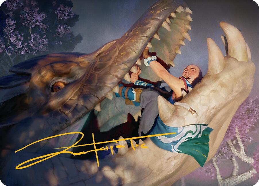 Jaws of Defeat Art Card (53/54) (Gold-Stamped Signature) [Tarkir: Dragonstorm Art Series] | Good Games Cannington