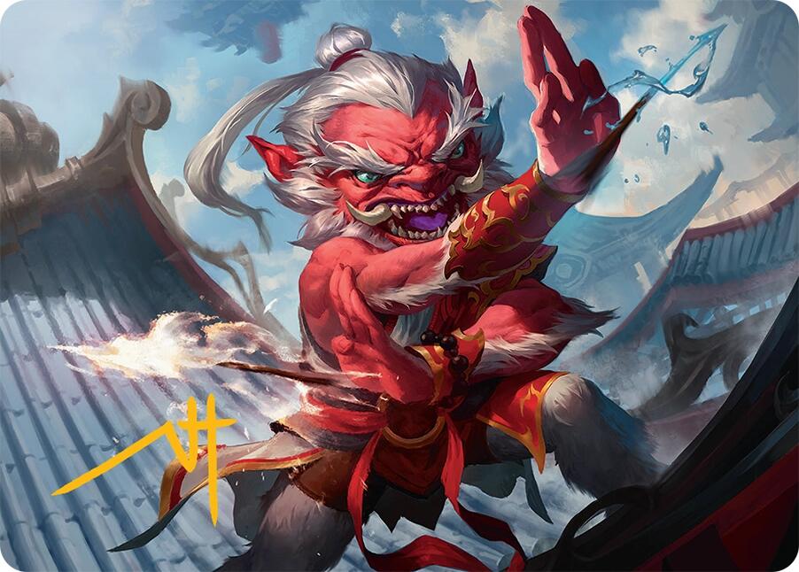 Devoted Duelist Art Card (15/54) (Gold-Stamped Signature) [Tarkir: Dragonstorm Art Series] | Good Games Cannington