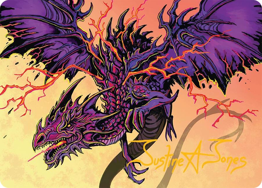 Stormshriek Feral Art Card (35/54) (Gold-Stamped Signature) [Tarkir: Dragonstorm Art Series] | Good Games Cannington