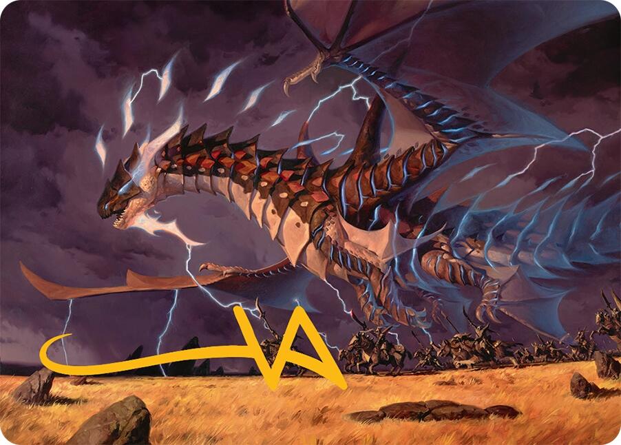Neriv, Heart of the Storm Art Card (25/54) (Gold-Stamped Signature) [Tarkir: Dragonstorm Art Series] | Good Games Cannington