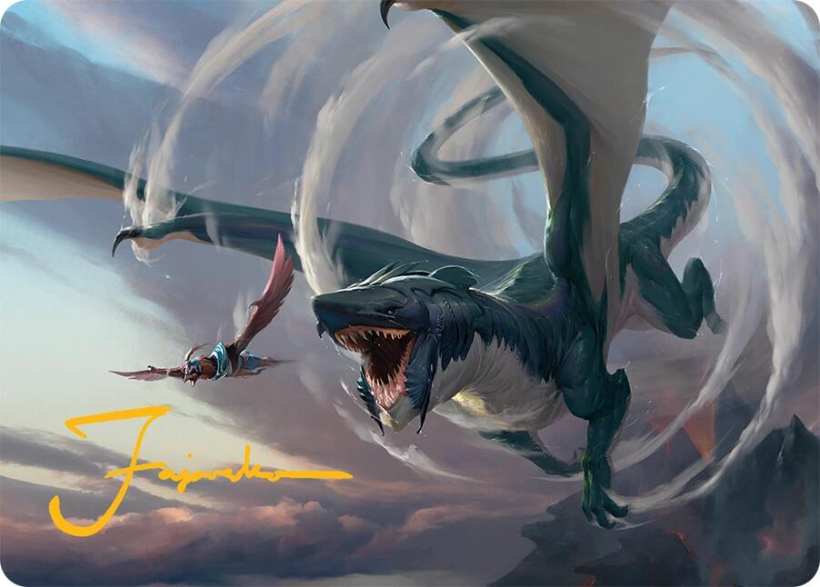 Whirlwing Stormbrood Art Card (27/54) (Gold-Stamped Signature) [Tarkir: Dragonstorm Art Series] | Good Games Cannington