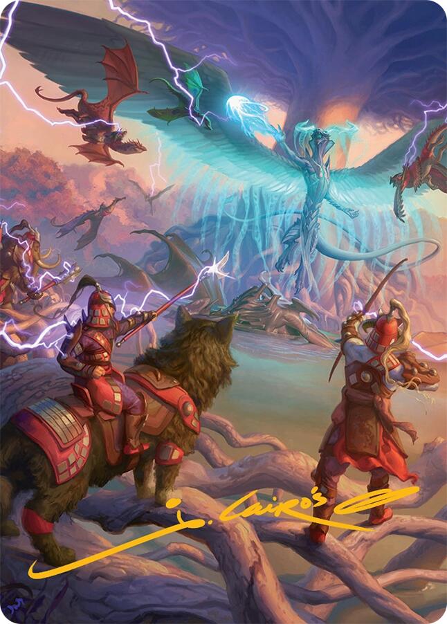 All-Out Assault Art Card (50/54) (Gold-Stamped Signature) [Tarkir: Dragonstorm Art Series] | Good Games Cannington