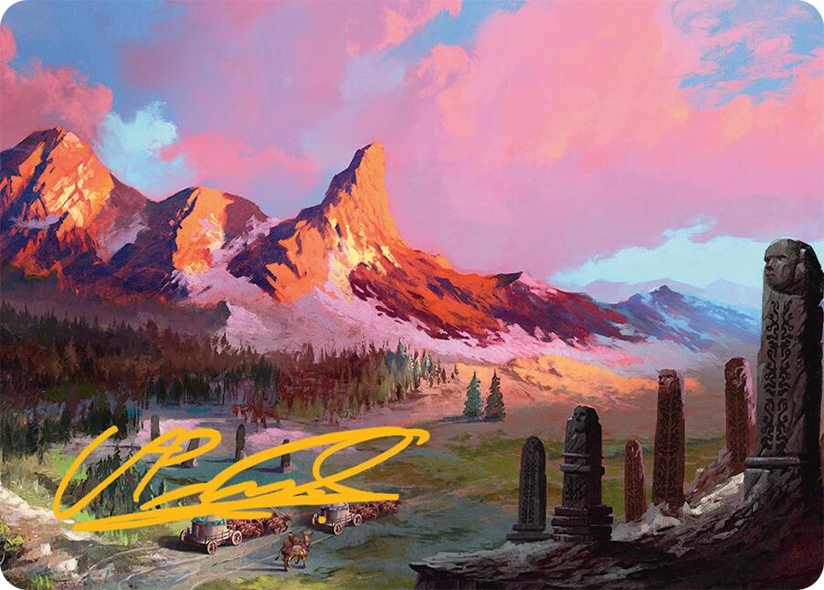 Rugged Highlands Art Card (29/54) (Gold-Stamped Signature) [Tarkir: Dragonstorm Art Series] | Good Games Cannington