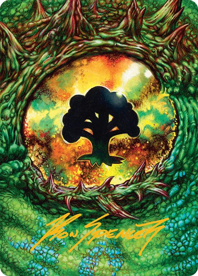 Forest Art Card (32/54) (Gold-Stamped Signature) [Tarkir: Dragonstorm Art Series] | Good Games Cannington