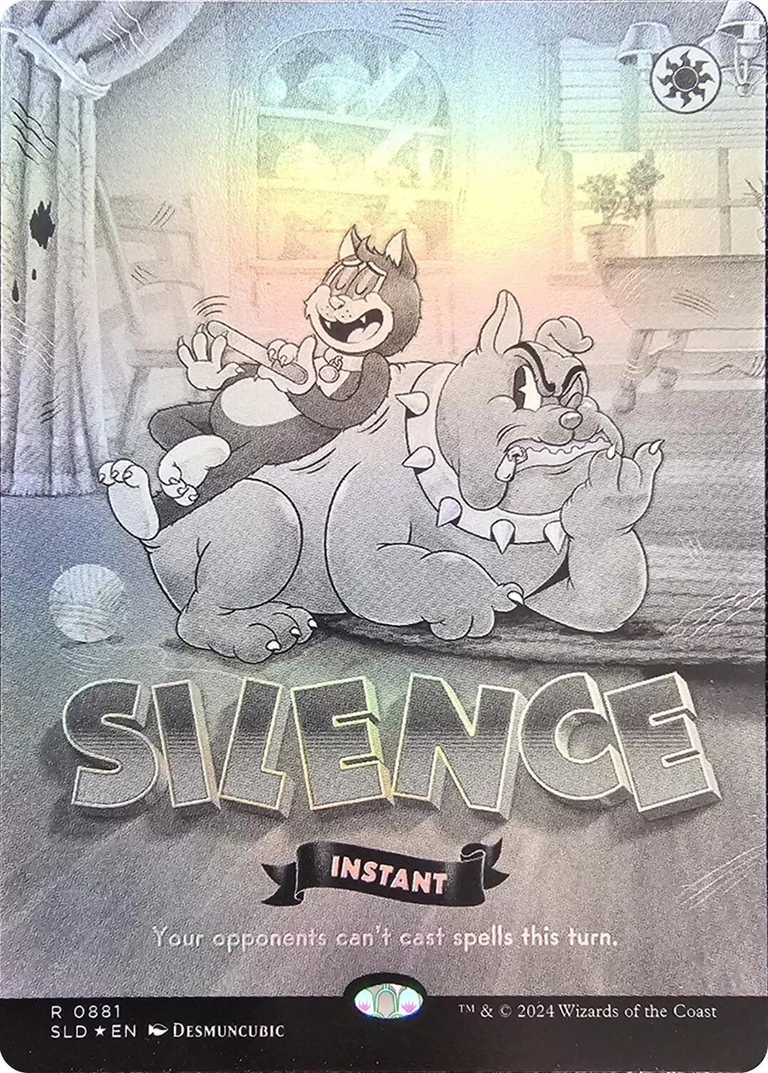 Silence (0881) (Black & White Foil) [Secret Lair Drop Series] | Good Games Cannington
