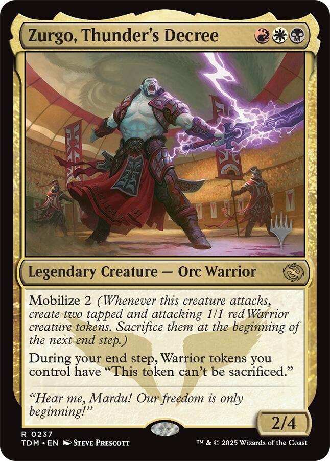 Zurgo, Thunder's Decree [Tarkir: Dragonstorm Promos] | Good Games Cannington
