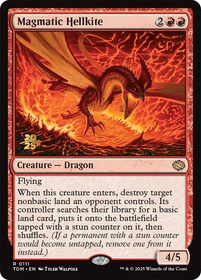 Magmatic Hellkite [Tarkir: Dragonstorm Prerelease Promos] | Good Games Cannington