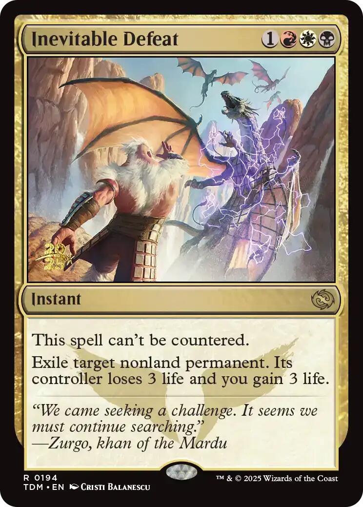 Inevitable Defeat [Tarkir: Dragonstorm Prerelease Promos] | Good Games Cannington