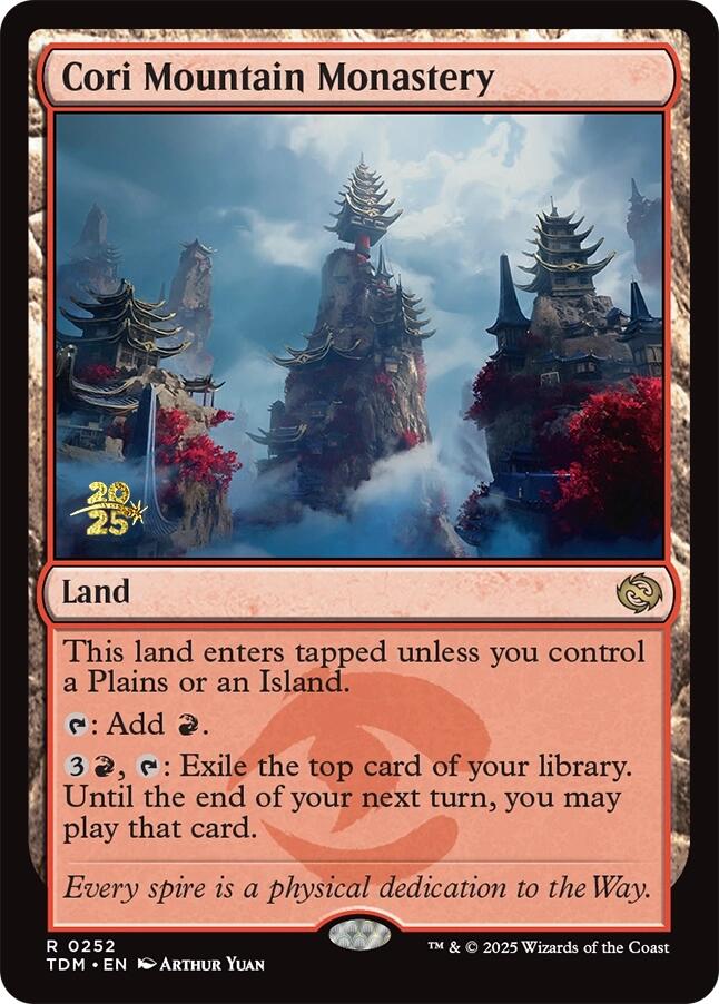 Cori Mountain Monastery [Tarkir: Dragonstorm Prerelease Promos] | Good Games Cannington