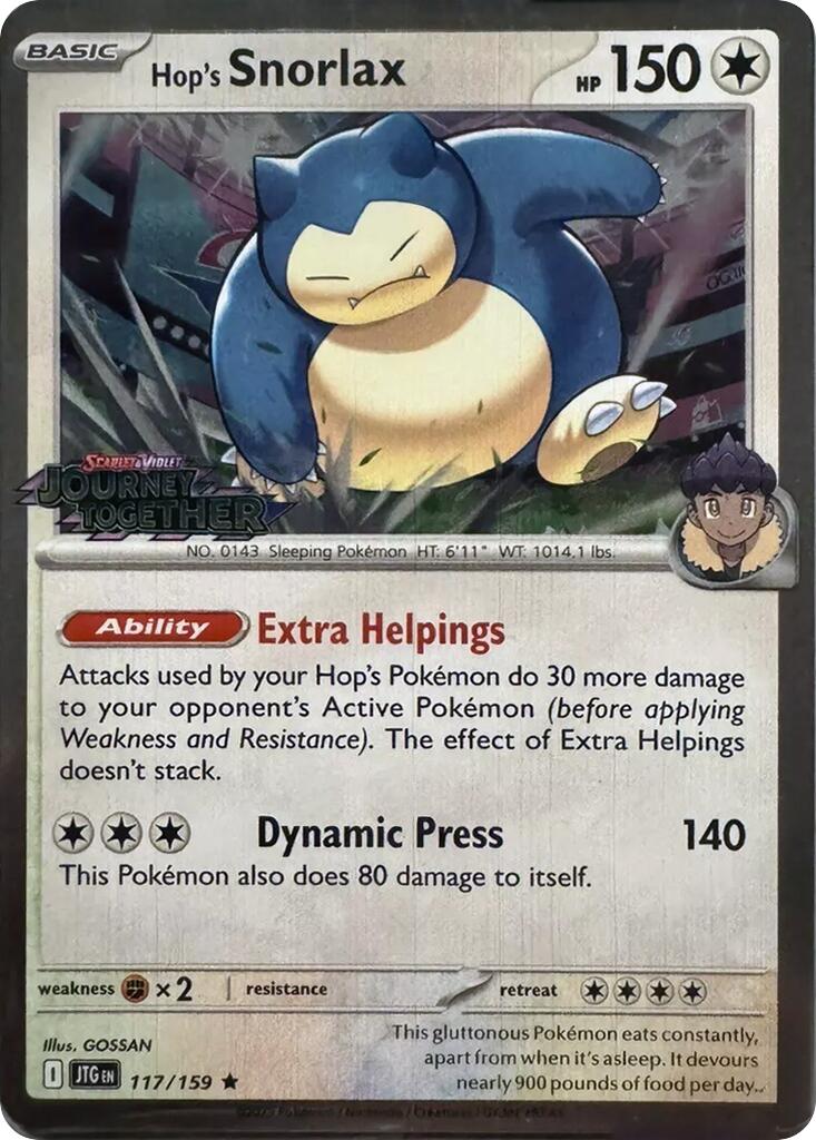 Hop's Snorlax (117/159) (Cosmos Holo) [Scarlet & Violet: Journey Together] | Good Games Cannington