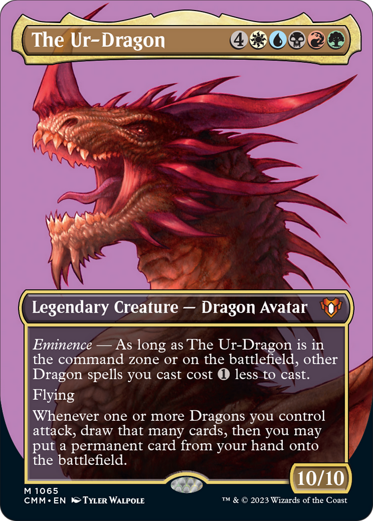 The Ur-Dragon (Borderless Textured Foil Frame Break) [Commander Masters] | Good Games Cannington