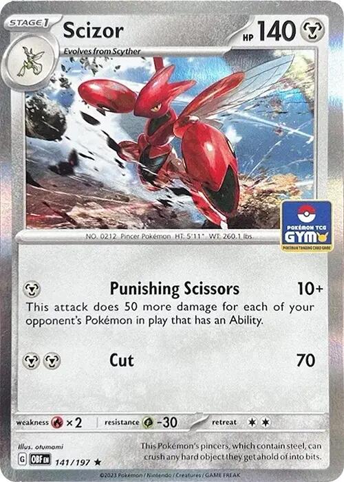 Scizor (141/197) (Pokemon Gym Promo) [Scarlet & Violet: Obsidian Flames] | Good Games Cannington