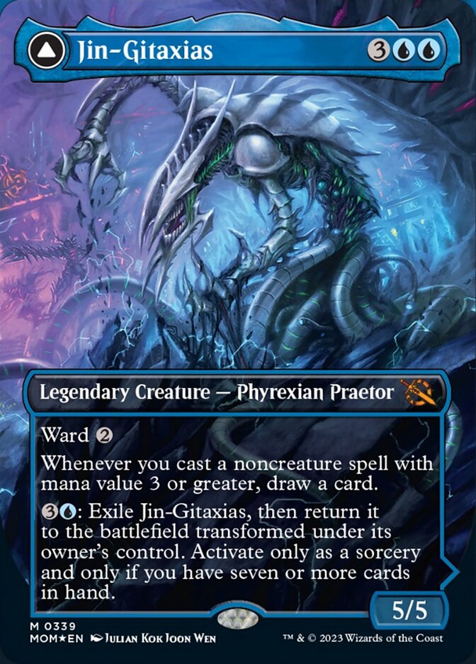 Jin-Gitaxias // The Great Synthesis (Borderless Alternate Art) [March of the Machine] | Good Games Cannington