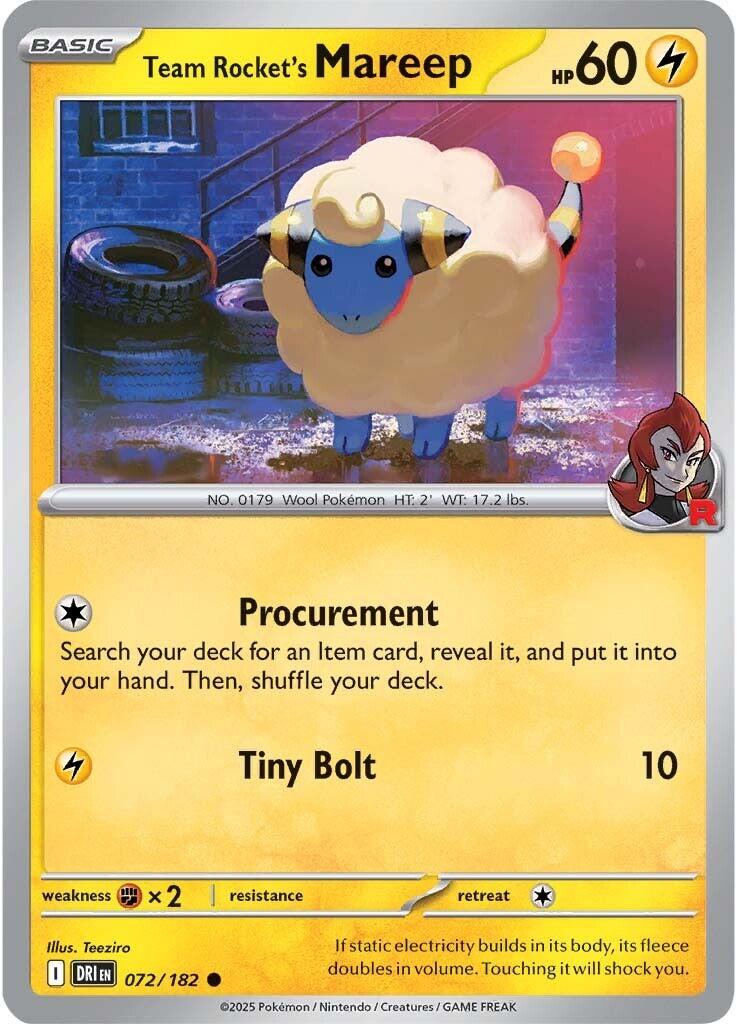 Team Rocket's Mareep (072/182) [Scarlet & Violet: Destined Rivals] | Good Games Cannington