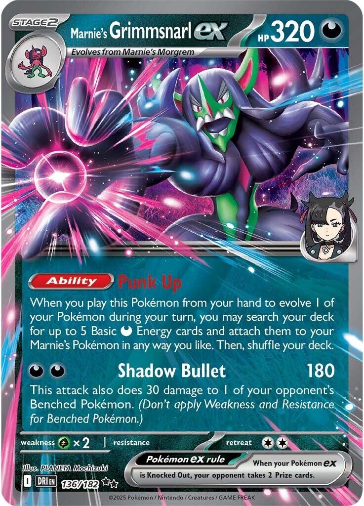 Marnie's Grimmsnarl ex (136/182) [Scarlet & Violet: Destined Rivals] | Good Games Cannington