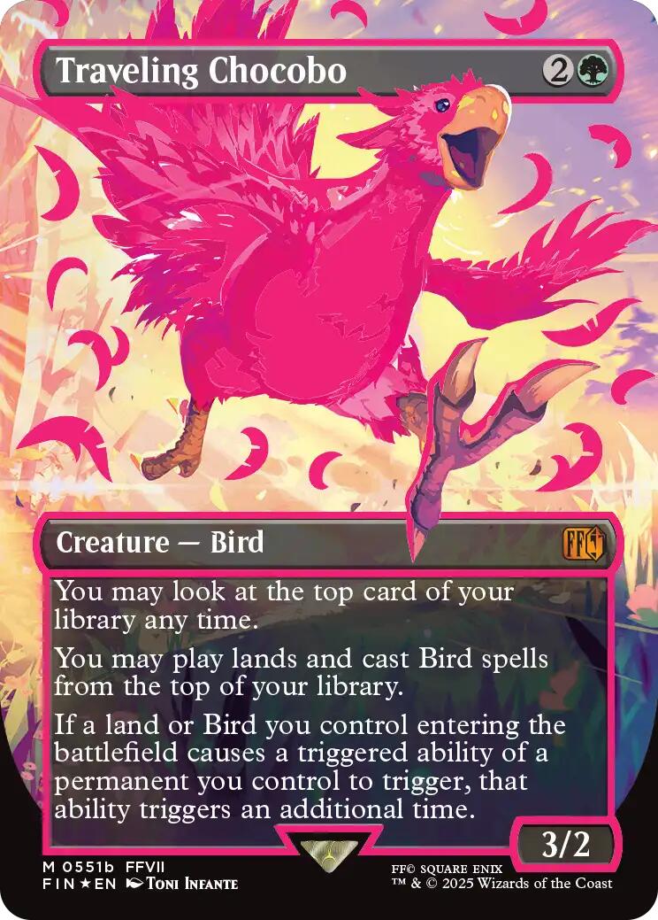 Traveling Chocobo (Borderless) (Neon Ink Pink) [FINAL FANTASY] | Good Games Cannington