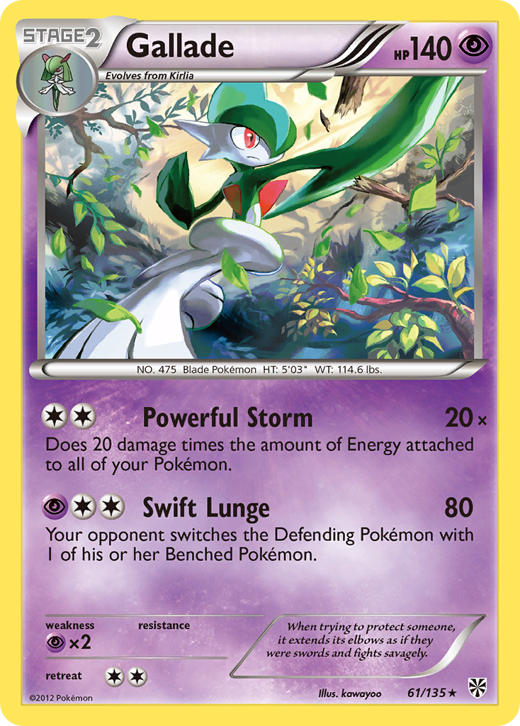 Gallade (61/135) [Black & White: Plasma Storm] | Good Games Cannington