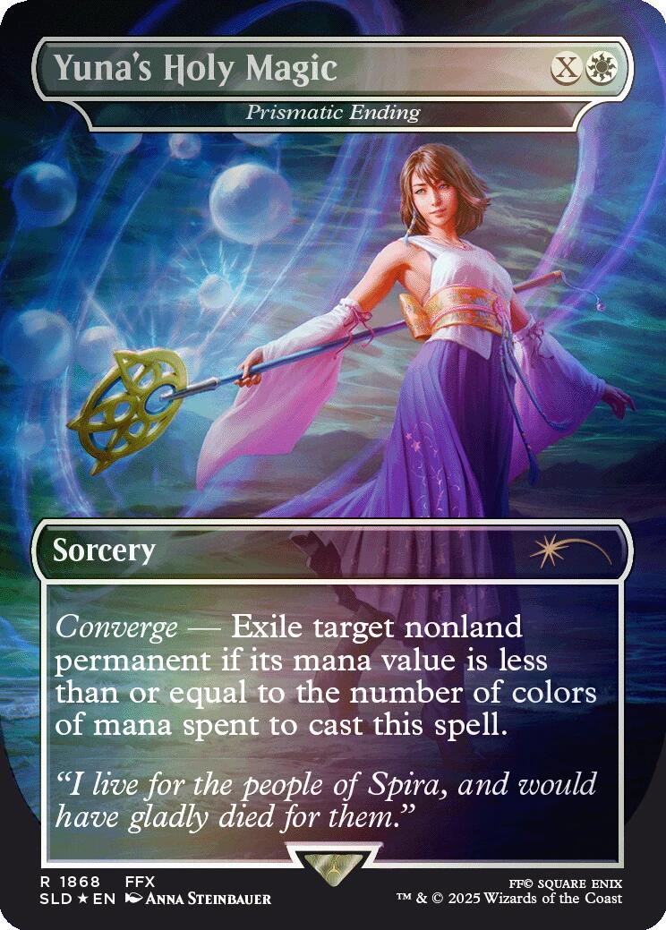Yuna's Holy Magic - Prismatic Ending (Rainbow Foil) [Secret Lair Drop Series] | Good Games Cannington