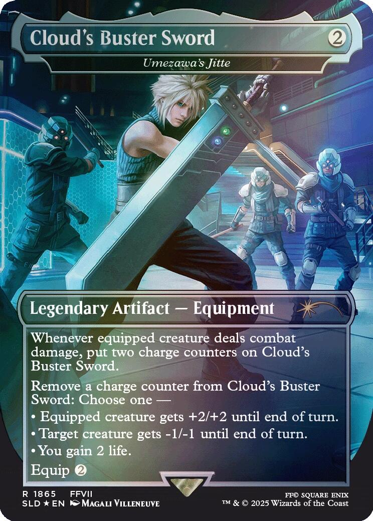 Cloud's Buster Sword - Umezawa's Jitte (Rainbow Foil) [Secret Lair Drop Series] | Good Games Cannington