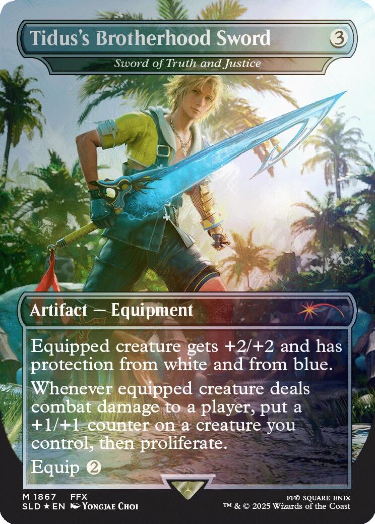 Tidus's Brotherhood Sword - Sword of Truth and Justice (Rainbow Foil) [Secret Lair Drop Series] | Good Games Cannington