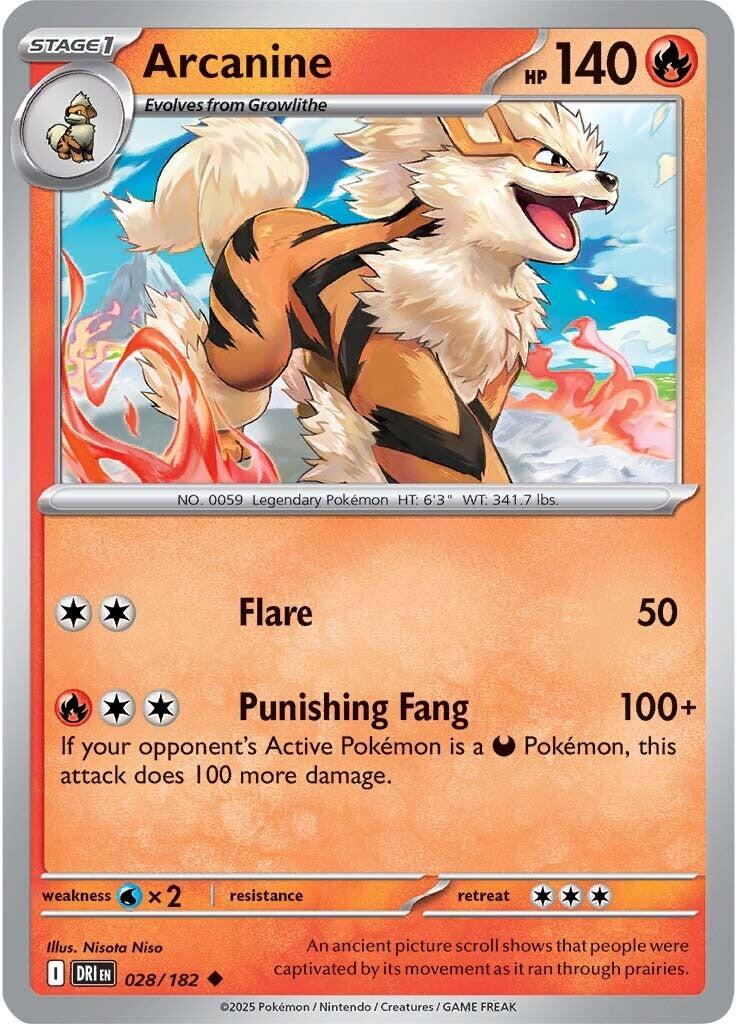 Arcanine (028/182) [Scarlet & Violet: Destined Rivals] | Good Games Cannington