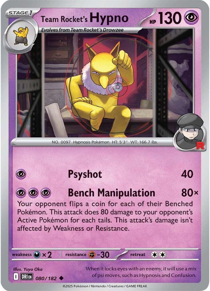 Team Rocket's Hypno (080/182) [Scarlet & Violet: Destined Rivals] | Good Games Cannington