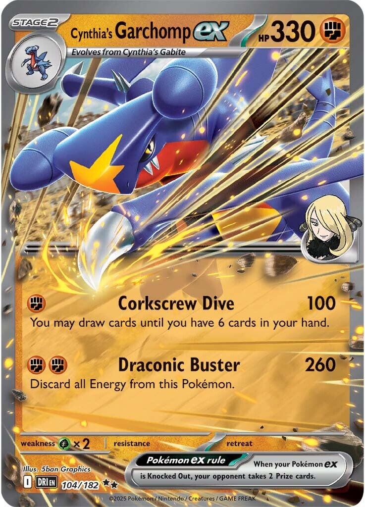 Cynthia's Garchomp ex (104/182) [Scarlet & Violet: Destined Rivals] | Good Games Cannington