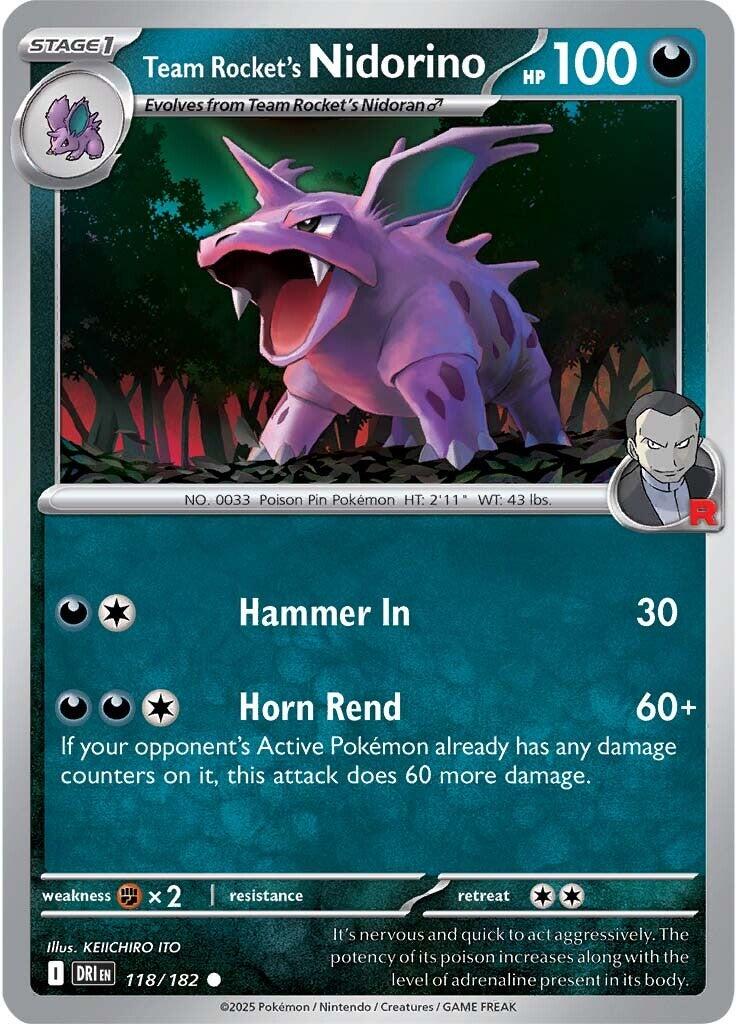 Team Rocket's Nidorino (118/182) [Scarlet & Violet: Destined Rivals] | Good Games Cannington