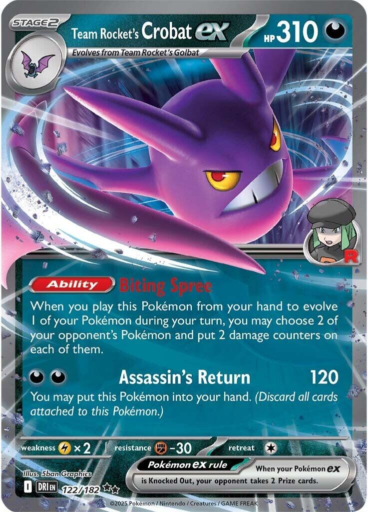 Team Rocket's Crobat ex (122/182) [Scarlet & Violet: Destined Rivals] | Good Games Cannington