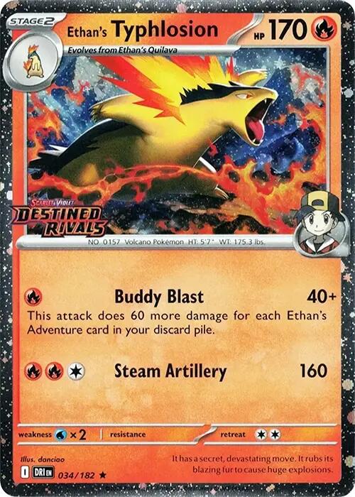 Ethan's Typhlosion (034/182) (Destined Rivals Stamp) [Scarlet & Violet: Destined Rivals] | Good Games Cannington