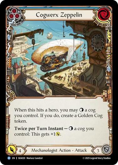 Cogwerx Zeppelin (Blue) [SEA020] (High Seas)  Rainbow Foil | Good Games Cannington
