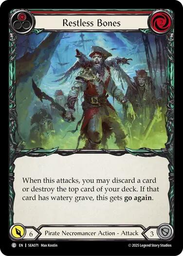 Restless Bones (Red) [SEA071] (High Seas)  Rainbow Foil | Good Games Cannington