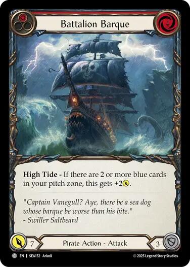 Battalion Barque (Red) [SEA152] (High Seas)  Rainbow Foil | Good Games Cannington