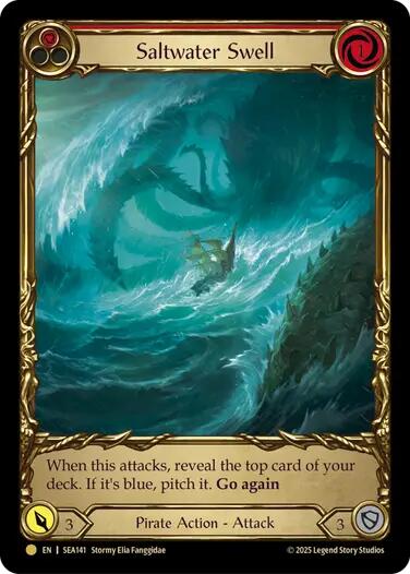 Saltwater Swell (Red) (Treasure) [SEA141] (High Seas)  Cold Foil | Good Games Cannington