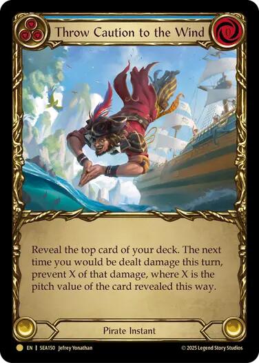 Throw Caution to the Wind (Treasure) [SEA150] (High Seas)  Cold Foil | Good Games Cannington