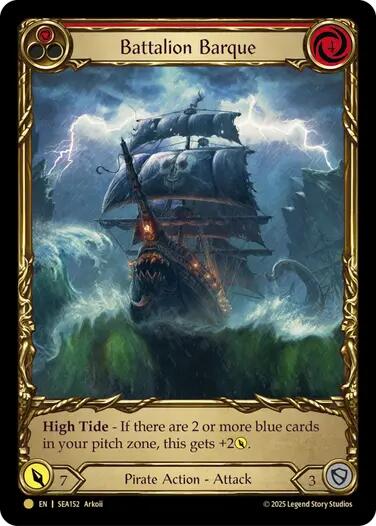 Battalion Barque (Red) (Treasure) [SEA152] (High Seas)  Cold Foil | Good Games Cannington