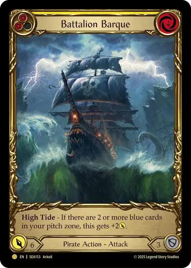 Battalion Barque (Yellow) (Treasure) [SEA153] (High Seas)  Cold Foil | Good Games Cannington