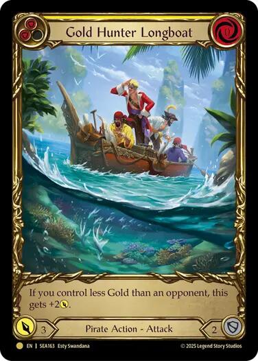 Gold Hunter Longboat (Treasure) [SEA163] (High Seas)  Cold Foil | Good Games Cannington
