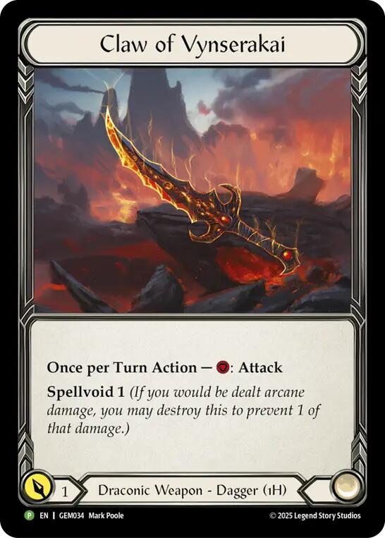 Claw of Vynserakai [GEM034] (GEM Pack 2)  Cold Foil | Good Games Cannington